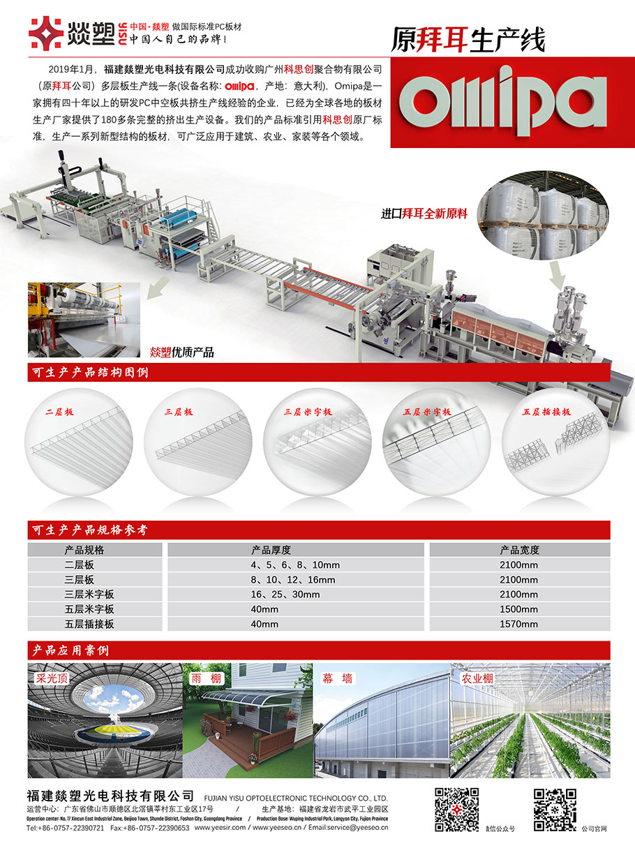 燚塑原科思創(chuàng)OMIPA生產(chǎn)線(xiàn)